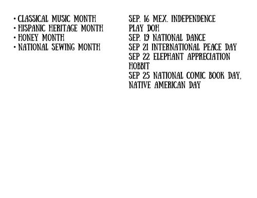 September Calendar 3 